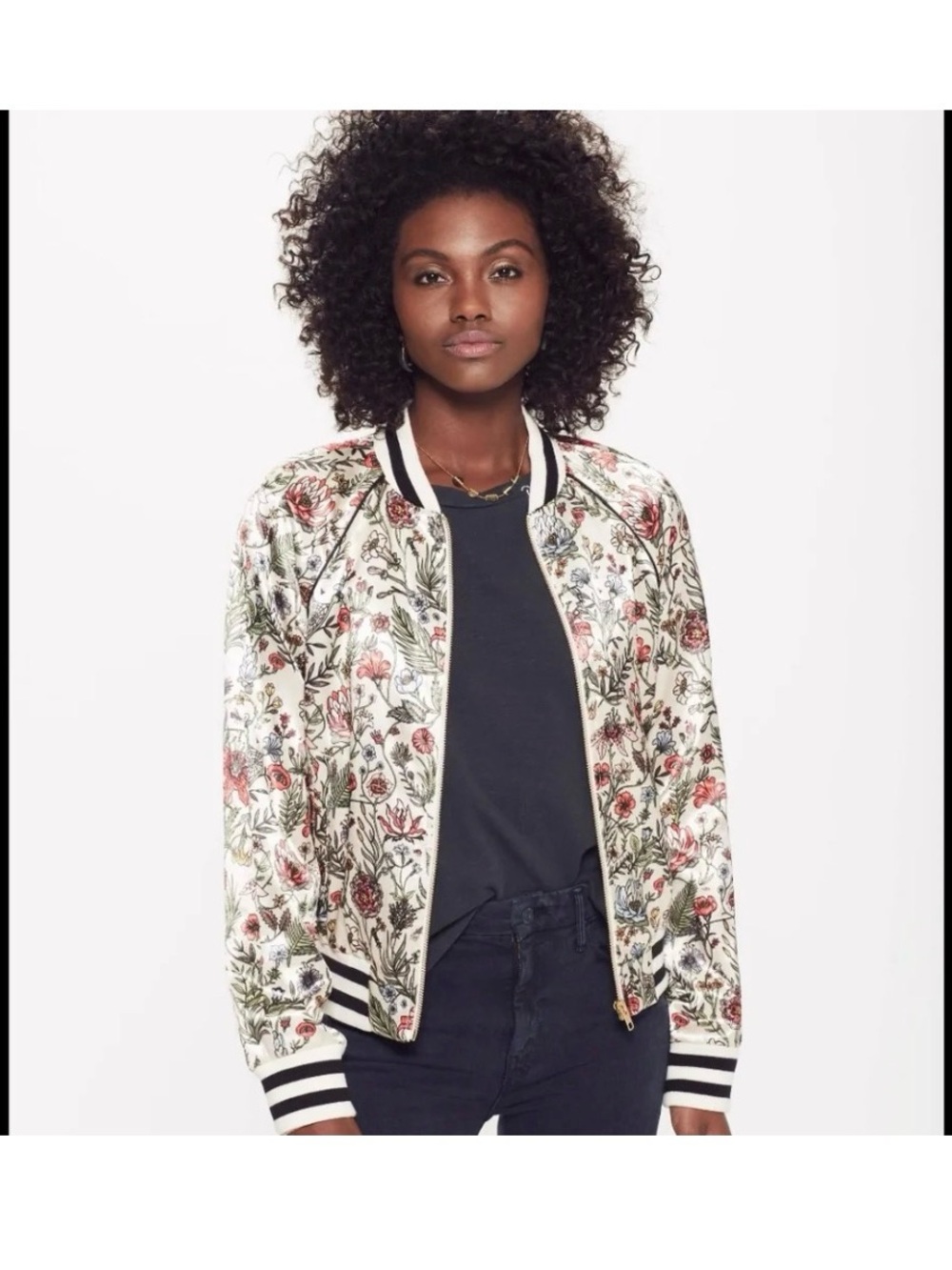 MOTHER Floral THE LETTERMAN GARDEN OF GOOD AND EVIL JACKET SIZE SMALL
